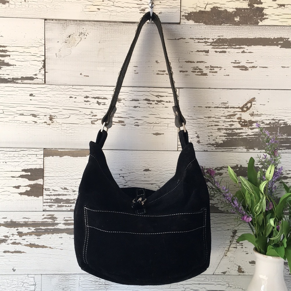 Tylie Malibu black suede handbag